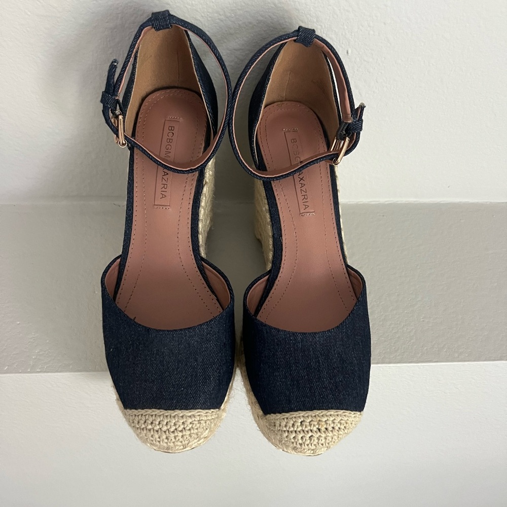 BCBGMaxAzria Dark Blue Espadrille Wedges